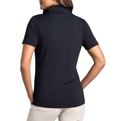 Ibkul Essential Solid Short Sleeve Mock Womens Golf Quarter-Zip - 2
