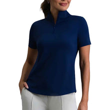 Load image into Gallery viewer, Ibkul Essential Solid SS Mock Womens Golf QZ - Classic Navy/XL
 - 4