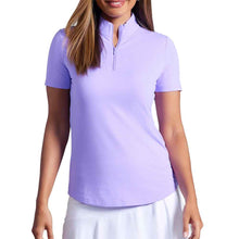 Load image into Gallery viewer, Ibkul Essential Solid SS Mock Womens Golf QZ - Lavender/XL
 - 7
