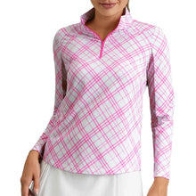 Load image into Gallery viewer, Ibkul Tony Long Sleeve Mock Womens Golf QZ - Hot Pink/White/L
 - 1