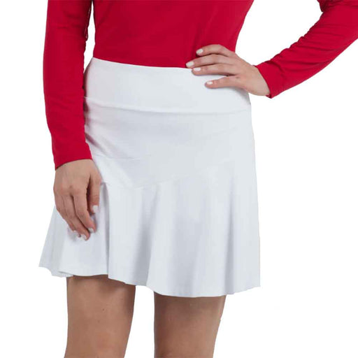 Ibkul Solid Flounce 16.5 inch Womens Golf Skort - White/XL