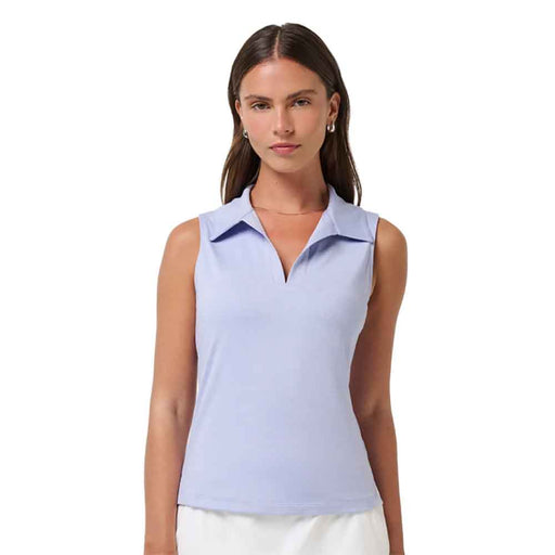 Travis Mathew Skyloft Light Womens SL Golf Polo - Hthr Soft Blue/L