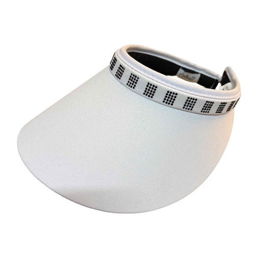 GloveIt Square Crystal Bling Womens Golf Visor - White/One Size