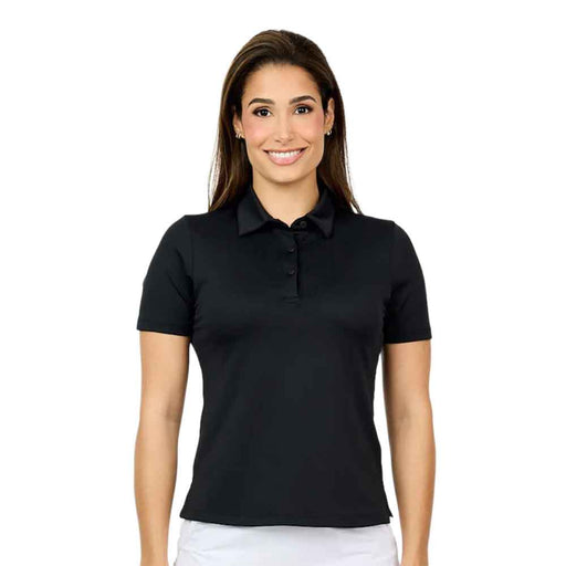Sofibella Golf Colors UV Pique Womens SS Golf Polo - Black/2X