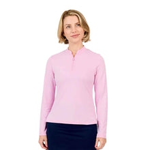 Load image into Gallery viewer, Sofibella Golf Colors UV Piq Womens LS Golf Shirt - Cotton Candy/2X
 - 4