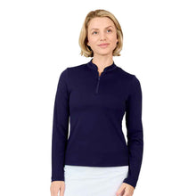 Load image into Gallery viewer, Sofibella Golf Colors UV Piq Womens LS Golf Shirt - Navy/2X
 - 7