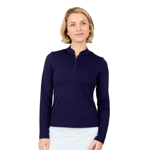 Sofibella Golf Colors UV Piq Womens LS Golf Shirt - Navy/2X