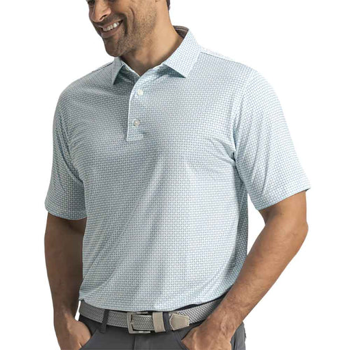 FootJoy Ellipse Print Lisle Mens Golf Polo - Wt/Bl Rf/Sea Gl/XXL