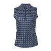 Jofit Sleeveless Midnight Leaves Womens Golf Polo