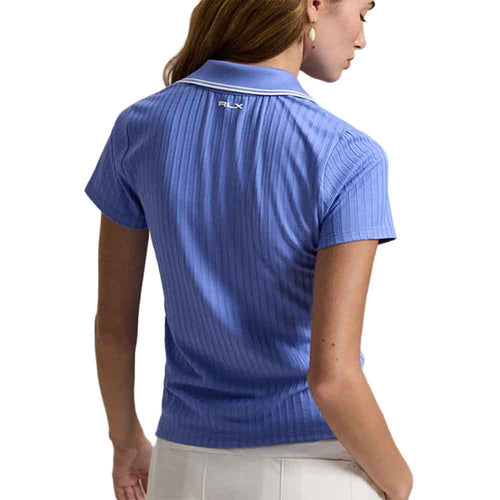 RLX Polo Golf Drop Needle Rib Knit Blue Mist Short-sleeve Womens Golf Polo - 2