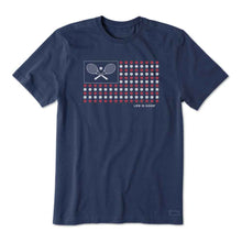 Load image into Gallery viewer, Life Is Good Tennis Flag Crusher SS Mens T-Shirt - Darkest Blue/XXL
 - 1