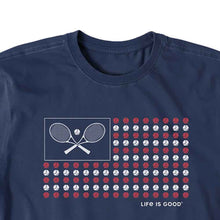Load image into Gallery viewer, Life Is Good Tennis Flag Crusher SS Mens T-Shirt
 - 2