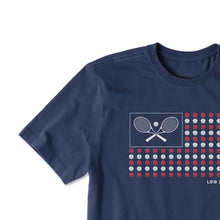 Load image into Gallery viewer, Life Is Good Tennis Flag Crusher SS Mens T-Shirt
 - 3