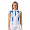 Daily Sports Argyle Womens Sleeveless Golf Polo