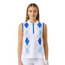 Load image into Gallery viewer, Daily Sports Argyle Womens Sleeveless Golf Polo - Mid Blue/L
 - 1