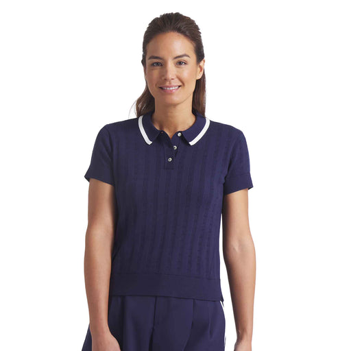 Puma Golf X AP Pointelle Womens SS Golf Polo - Deep Navy/L