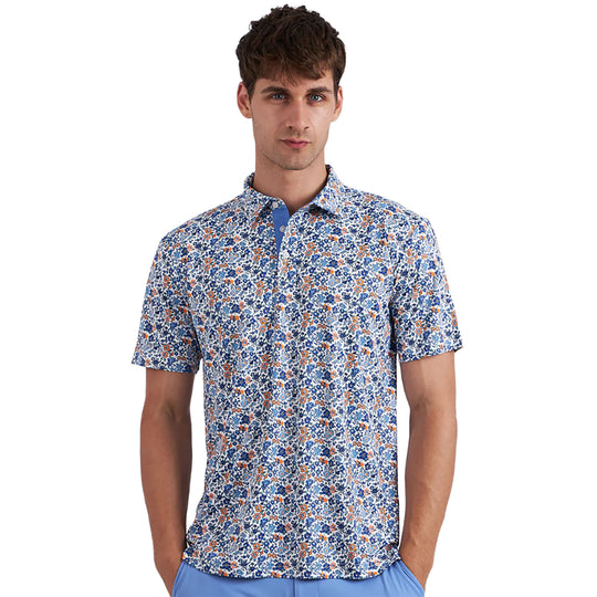 Swannies Moss Cornflower Mens Golf Polo