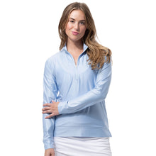 Load image into Gallery viewer, SanSoleil SolTek Ice LS Mock Wmns Golf Pullover - Malibu Mlng Chk/L
 - 1