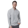 SanSoleil SolTek Ice Check Long Sleeve Mock Mens Golf Quarter-Zip Pullover