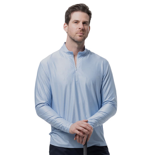 SanSoleil SolTek Ice Check Mens Golf QZ Pullover - Malibu Check/XXL