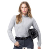 SanSoleil Melange Stripe Long Sleeve Mock Womens Golf Quarter-Zip Pullover
