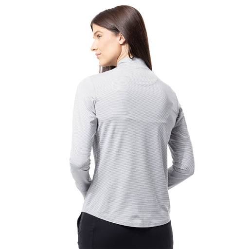 SanSoleil Melange Strip LS Mock Wmns Golf Pullover