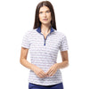 SanSoleil SolTek Lux Short Sleeve Baybreeze Mock Quarter-Zip Womens Golf Polo