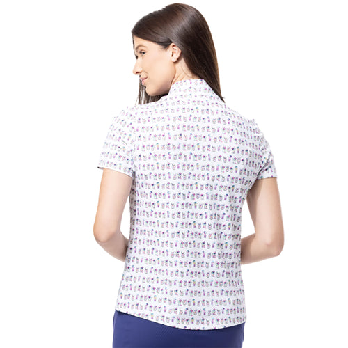 SanSoleil SolTek Lux Short Sleeve Baybreeze Mock Quarter-Zip Womens Golf Polo - 2