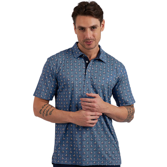 Swannies Golden Blue Horizon Mens Golf Polo