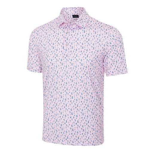 Greg Norman ML75 Stretch Aloha Hour Mens Golf Polo - Rose Shadow/XXL
