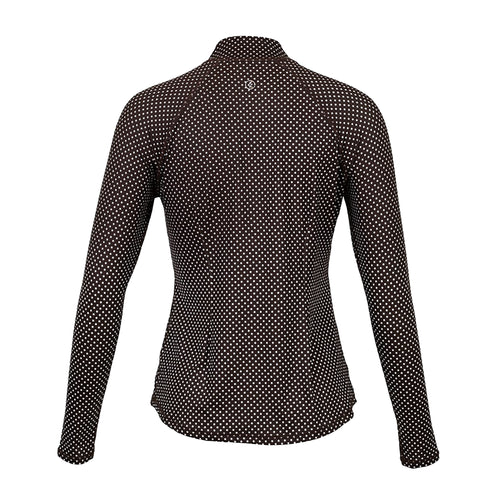 Jofit UV Espresso Dot Womens Long Sleeve Golf Mock - 2