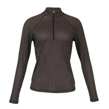 Load image into Gallery viewer, Jofit UV Esp Dot Womens Long Sleeve Golf Mock - Espresso Dot/XL
 - 1