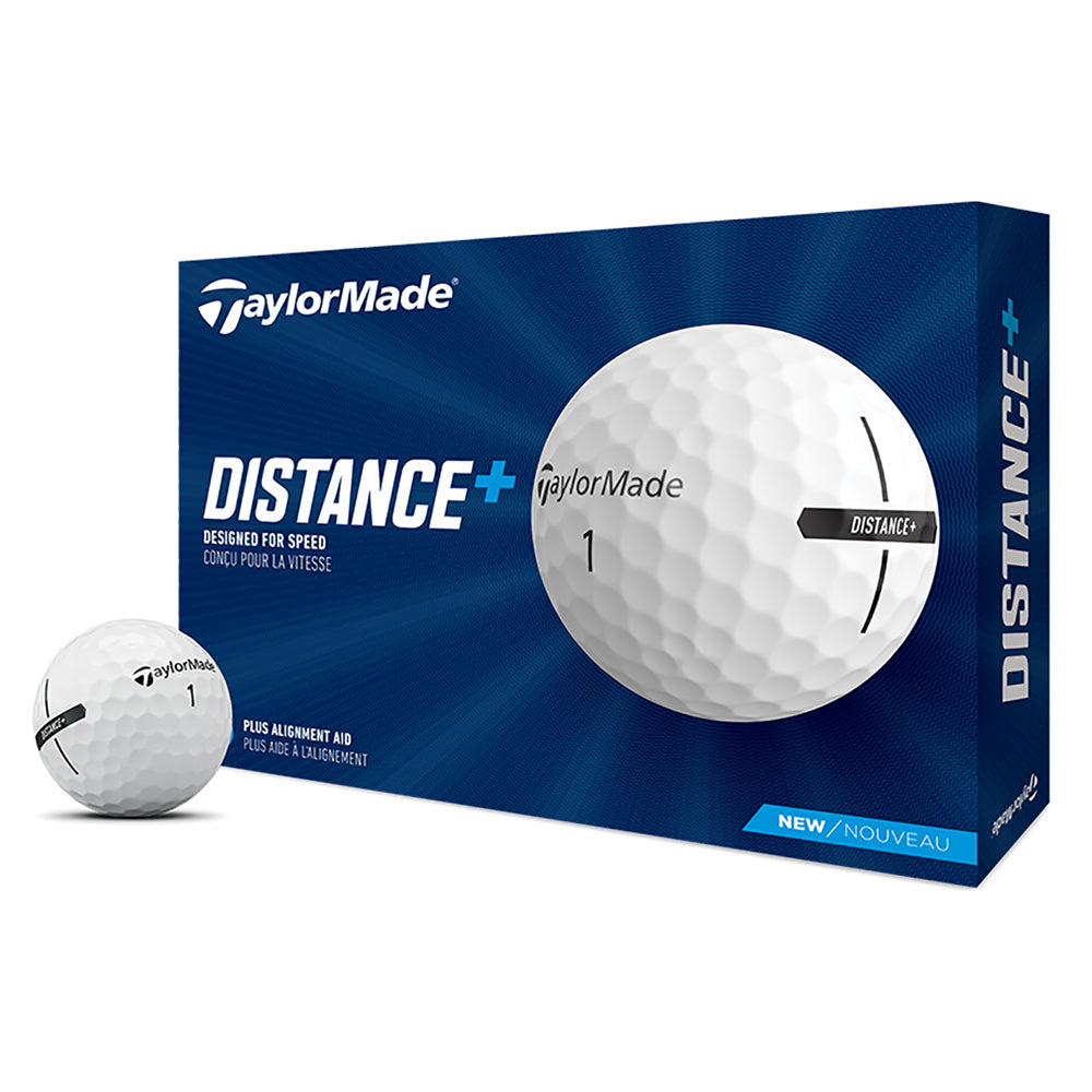 TaylorMade Distance+ Golf Balls - Dozen - White
