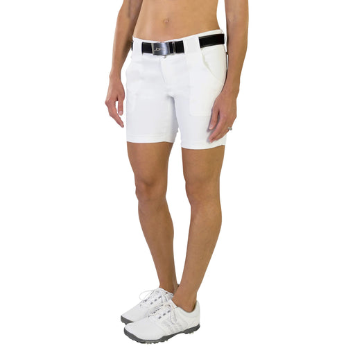 JoFit Belted 7.5 in Womens Golf Shorts - Wht White/16