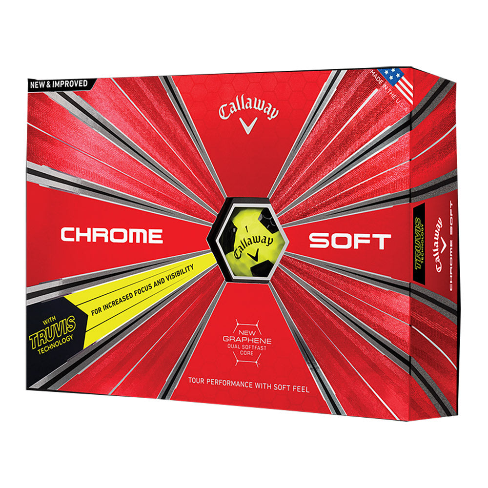 Callaway Chrome Soft Truvis Yellow Golf Balls - 12 - Default Title