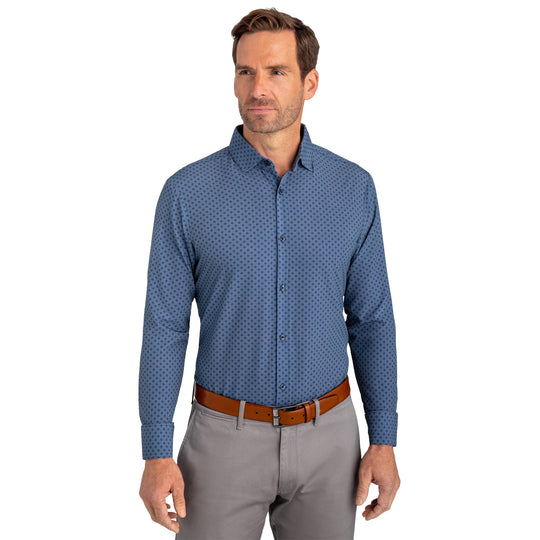 Mizzen + Main Leeward Spade Trim Fit Long Sleeve Mens Dress Shirt