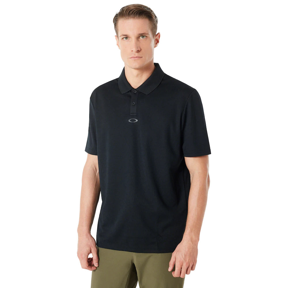 Oakley Perforated Mens Short Sleeve Golf Polo - 02E BLACKOUT/L