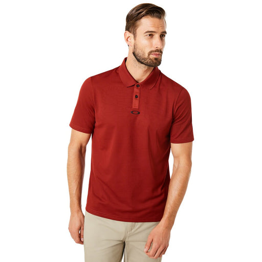 Oakley Perforated Mens Short Sleeve Golf Polo - 80U IRON RED/L