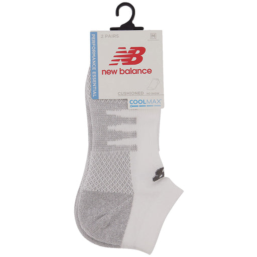 New Balance Coolmax No Show Socks - White/L