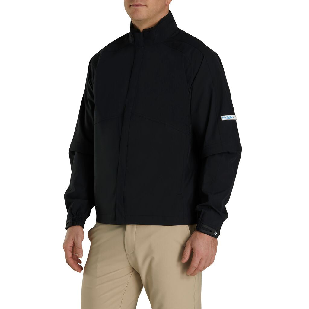 FootJoy HydroLite Blk Mens Rain Jkt Zip Off Sleeve –