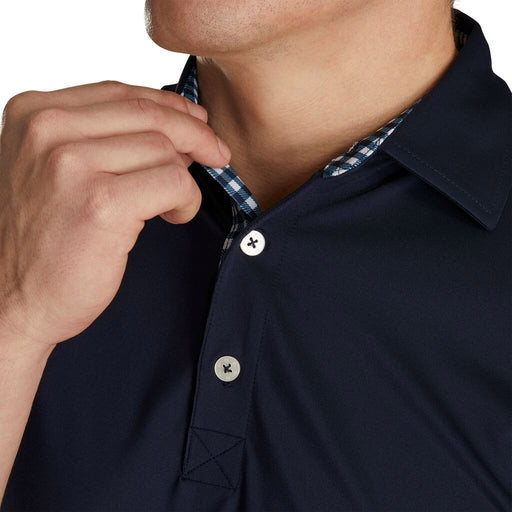 FootJoy Athletic Ft Lisle Solid Gingham Nvy M Polo