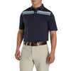 FootJoy Athletic Fit Lisle Engineered ChestBand Self Collar Navy Mens Golf Polo