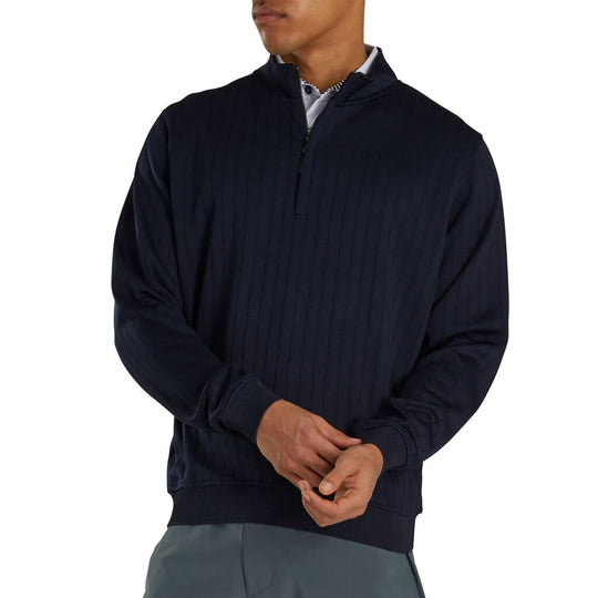 FootJoy Drop Needle Half Zip Navy Mens Golf Pullover