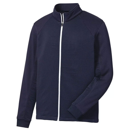 FootJoy Ribbed Sweater Fleece Mens Golf Jacket - Navy/White/XXL