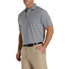 FootJoy Heather Pinstripe Lisle Self Collar Grey Mens Golf Polo