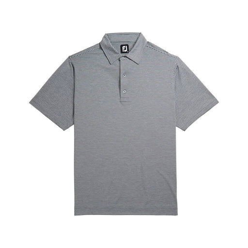 FJ Heather Pinstripe Lisle Self Collar Grey M Polo