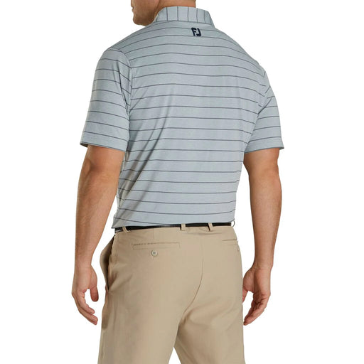 FJLisle Dbl  Pin Stripe Self Collar Grey M Polo