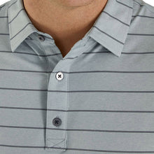 Load image into Gallery viewer, FJLisle Dbl  Pin Stripe Self Collar Grey M Polo
 - 3