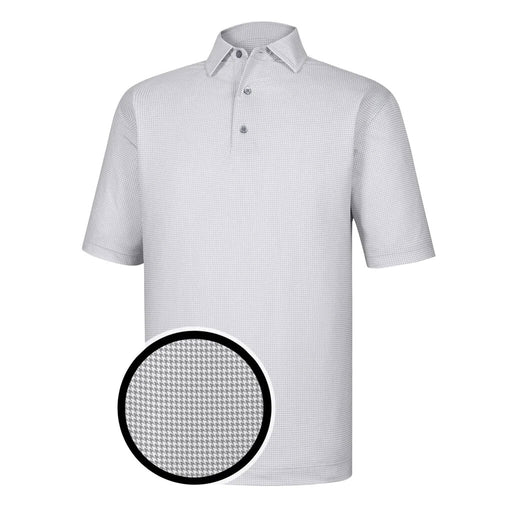 FJ Hthr Lisle Houndstooth Self Collar Grey M Polo