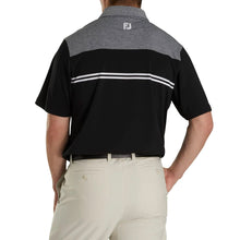 Load image into Gallery viewer, FootJoy Hthr Block Lisle Self Collar Blk Mens Polo
 - 2